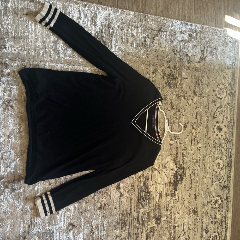 Tommy Hilfiger Black V-Neck Sweater